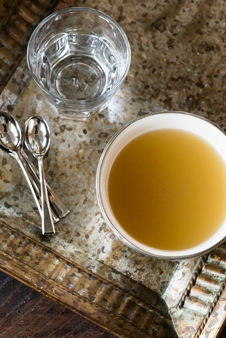 Clear beef consommé