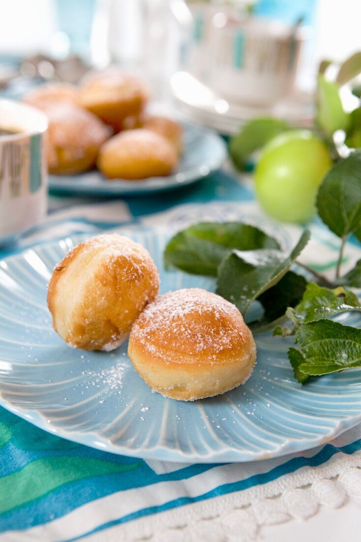 Apple doughnuts with sugar