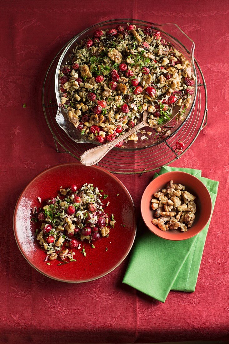 Wild rice bake with cranberries