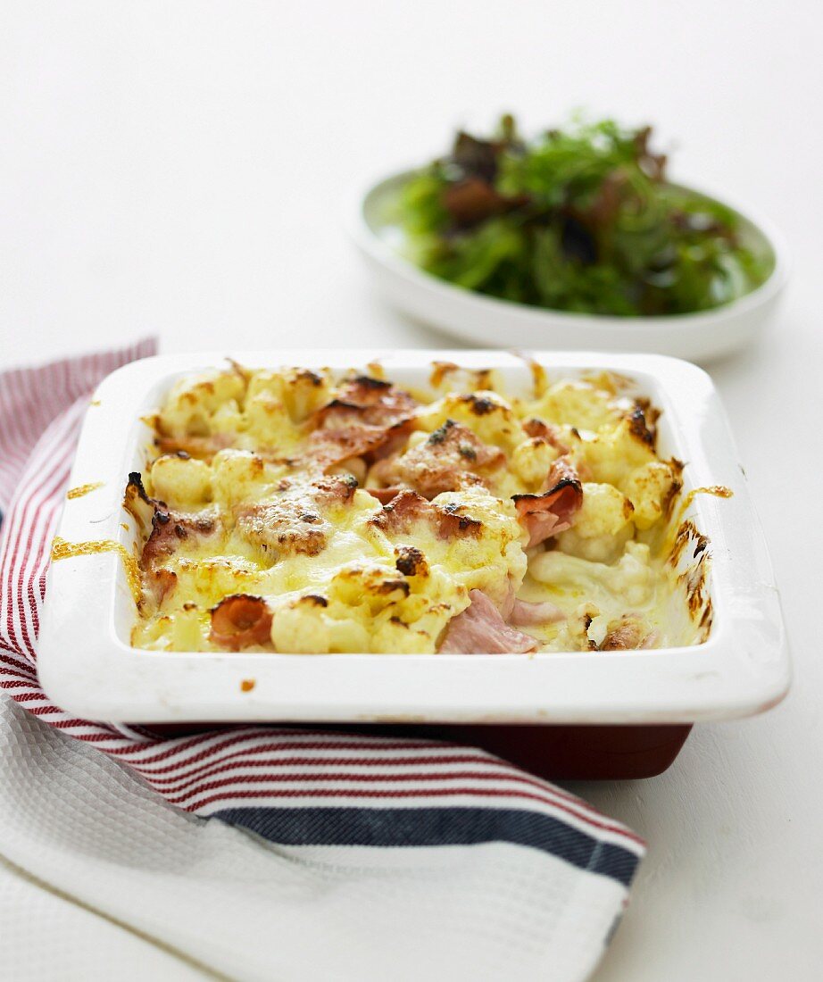 Blumenkohlgratin mit Schinken