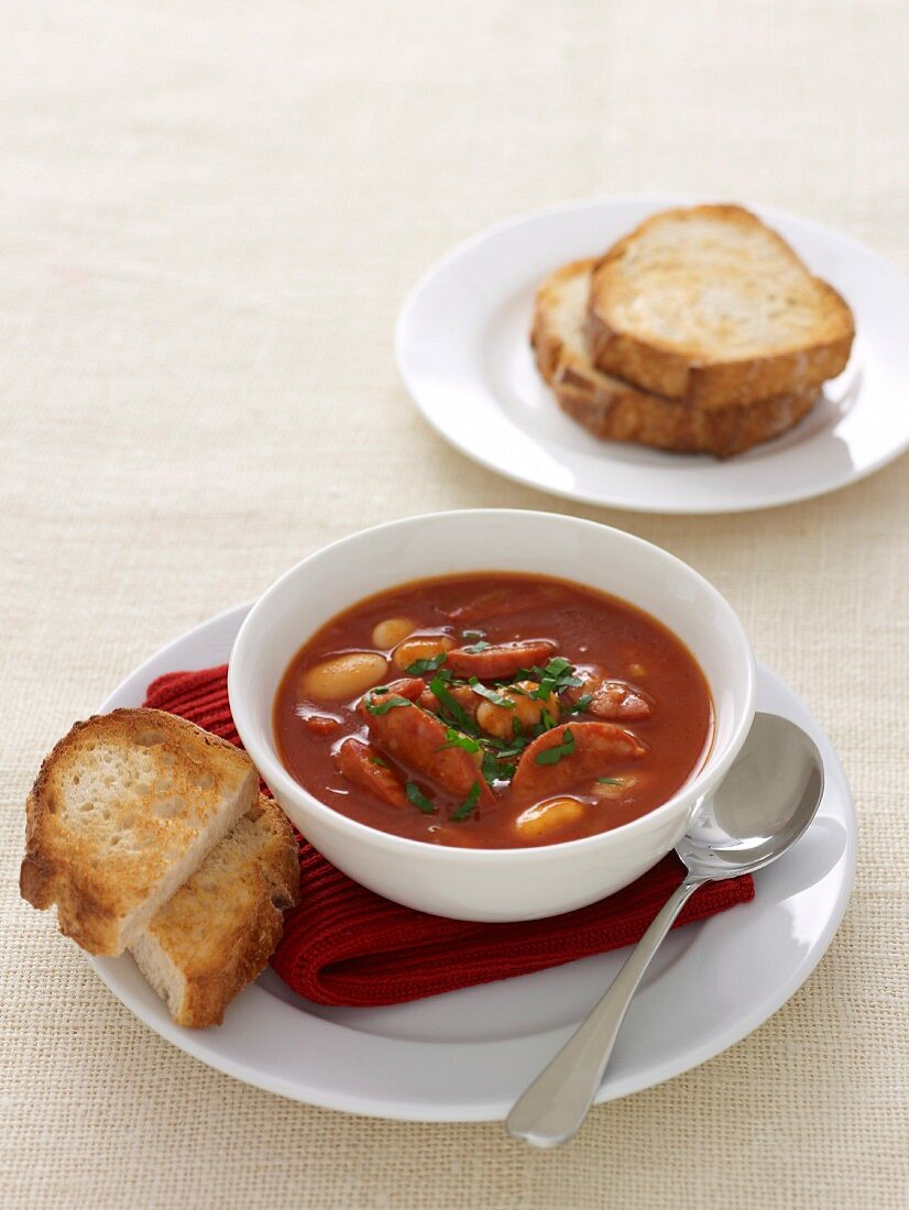 Smoky Bean & Chorizo Tomato Soup