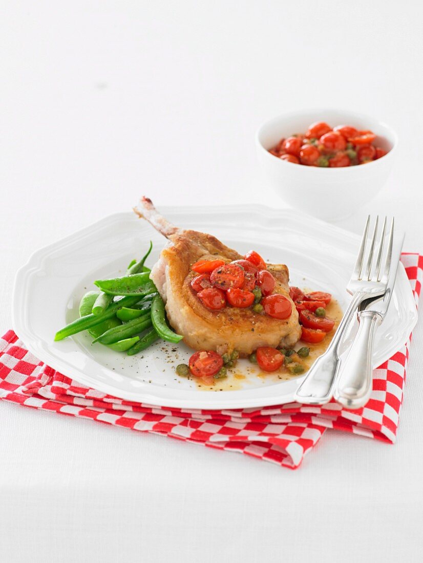 Pork Cutlets with Tomato and Capers