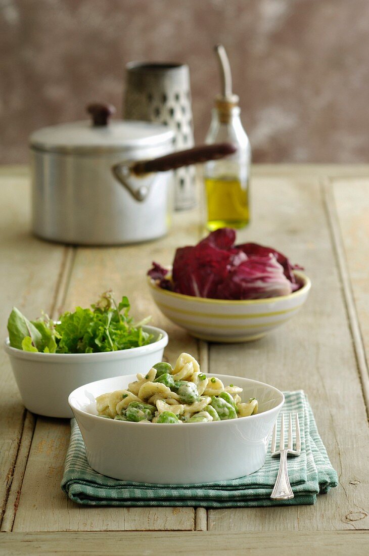 Blue Cheese and Broad Bean Pasta