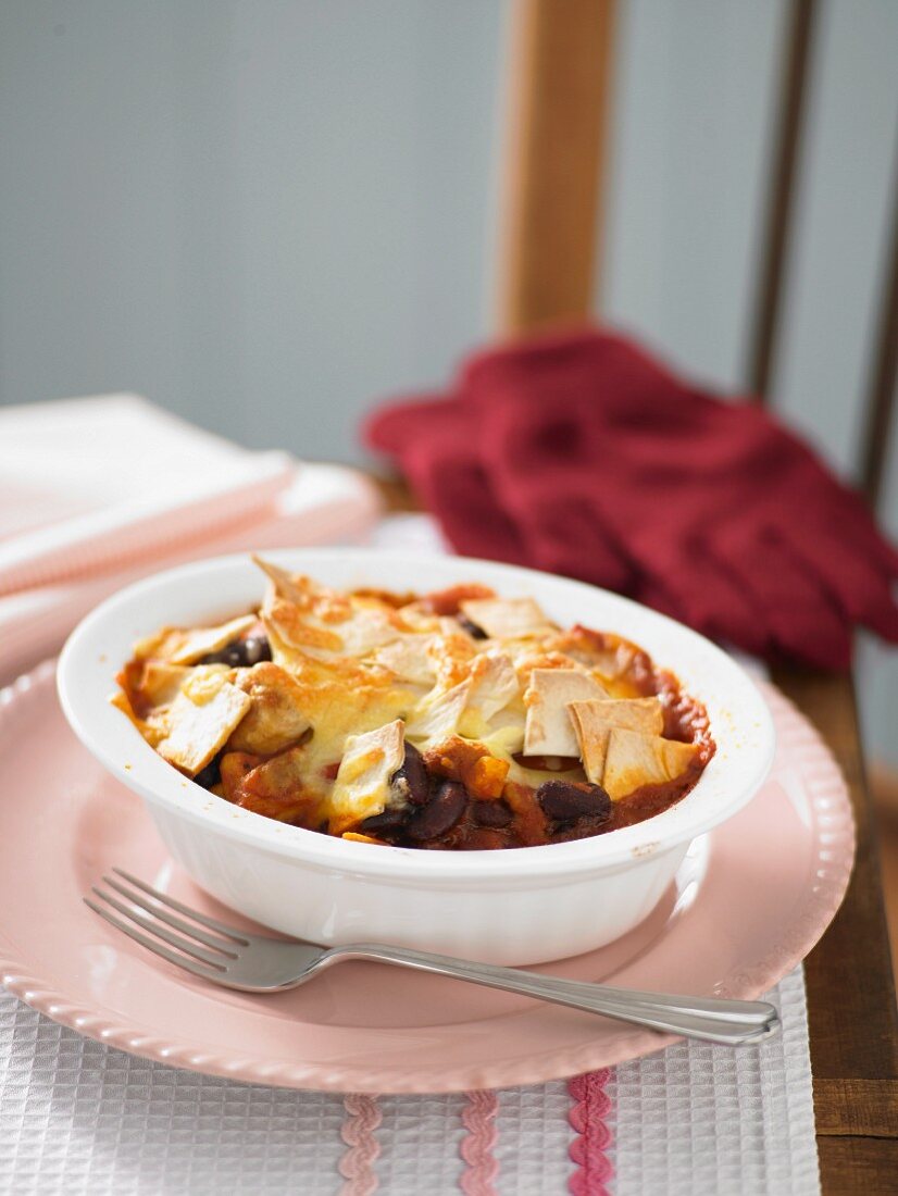 Bohnentopf mit Hähnchenfleisch, mexikanisch