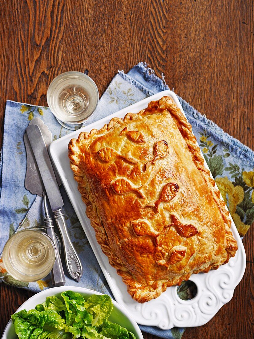 Salmon and rice Pie