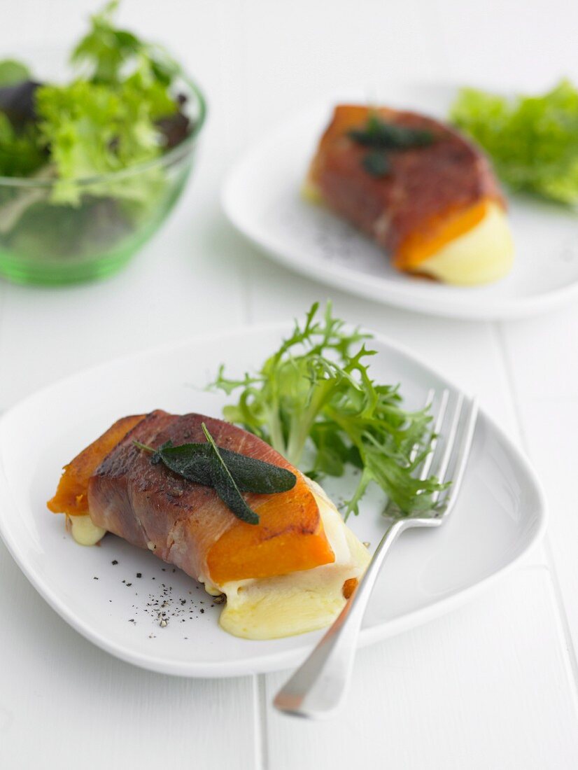 Pumpkin, Mozzarella & Prosciutto Parcels