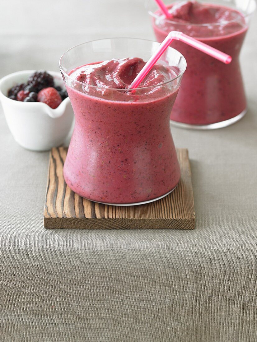 Berry Breakfast Smoothie with Straw