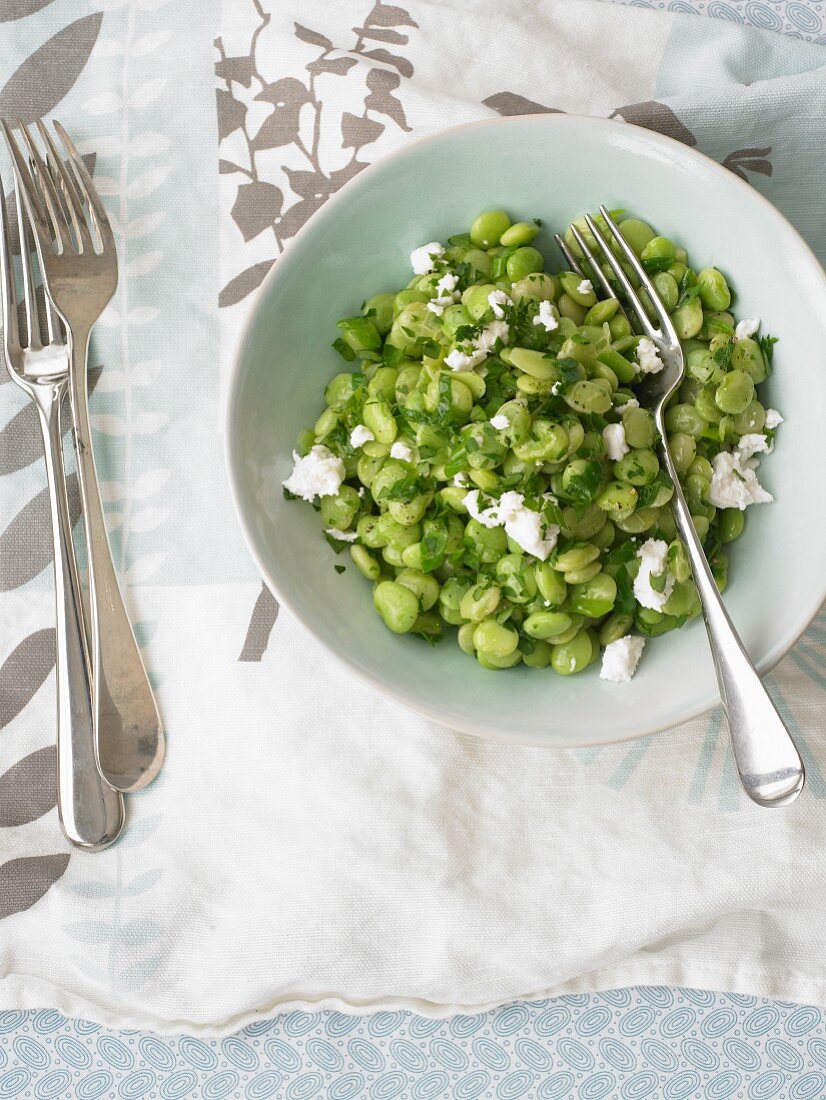 Lima beans with feta cheese