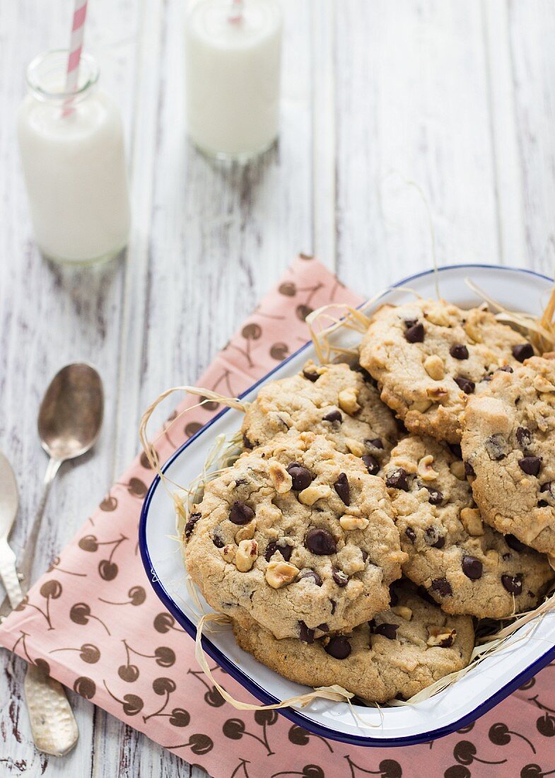 Chocolate chip cookies with chestnuts