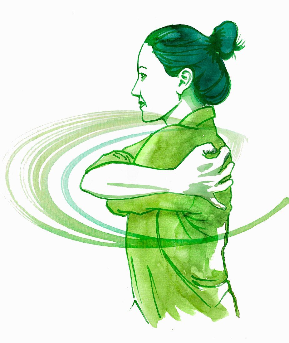Hugging oneself (Garudasana)