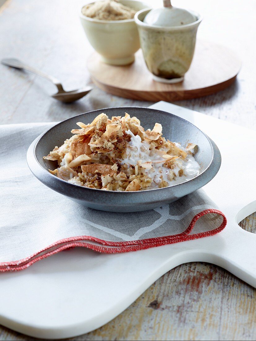 Porridge with coconut and chai spices