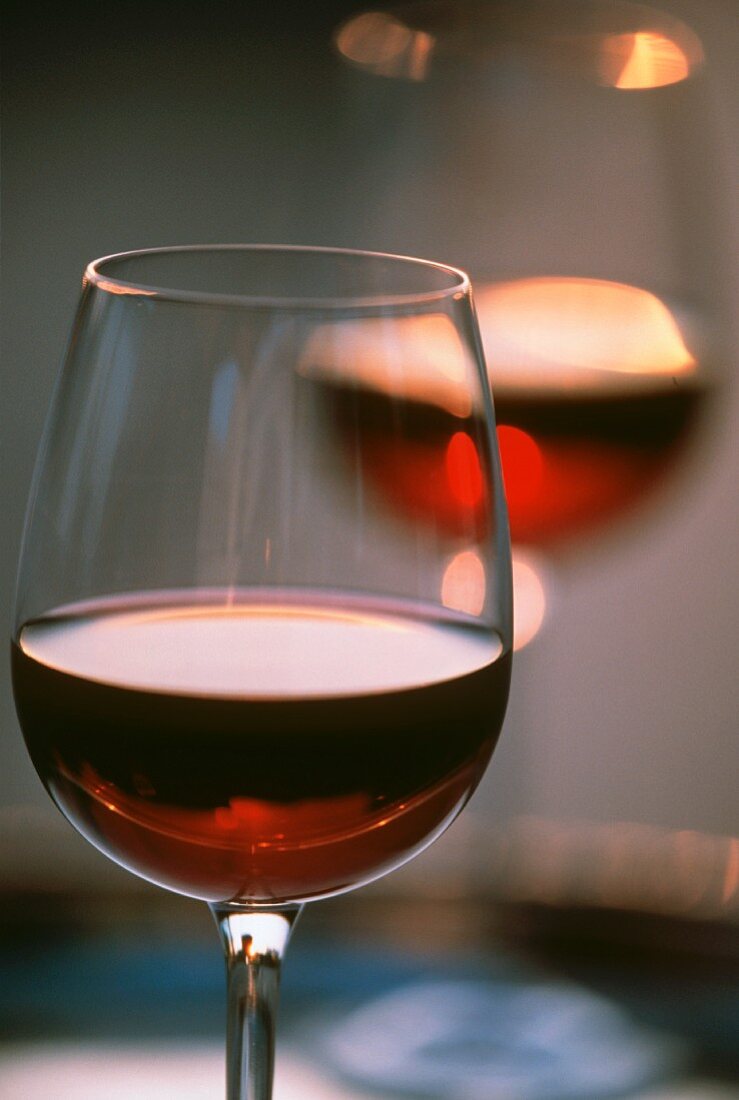 Close Up of a Glass of Red Wine