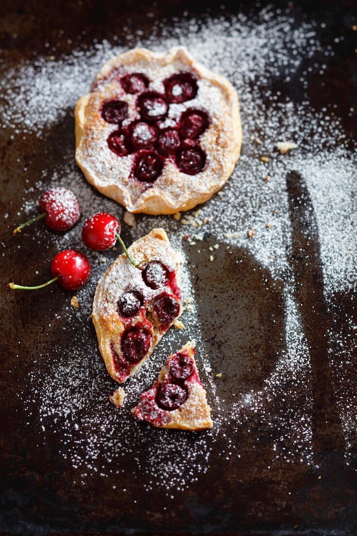 Mini almond and cherry tarts