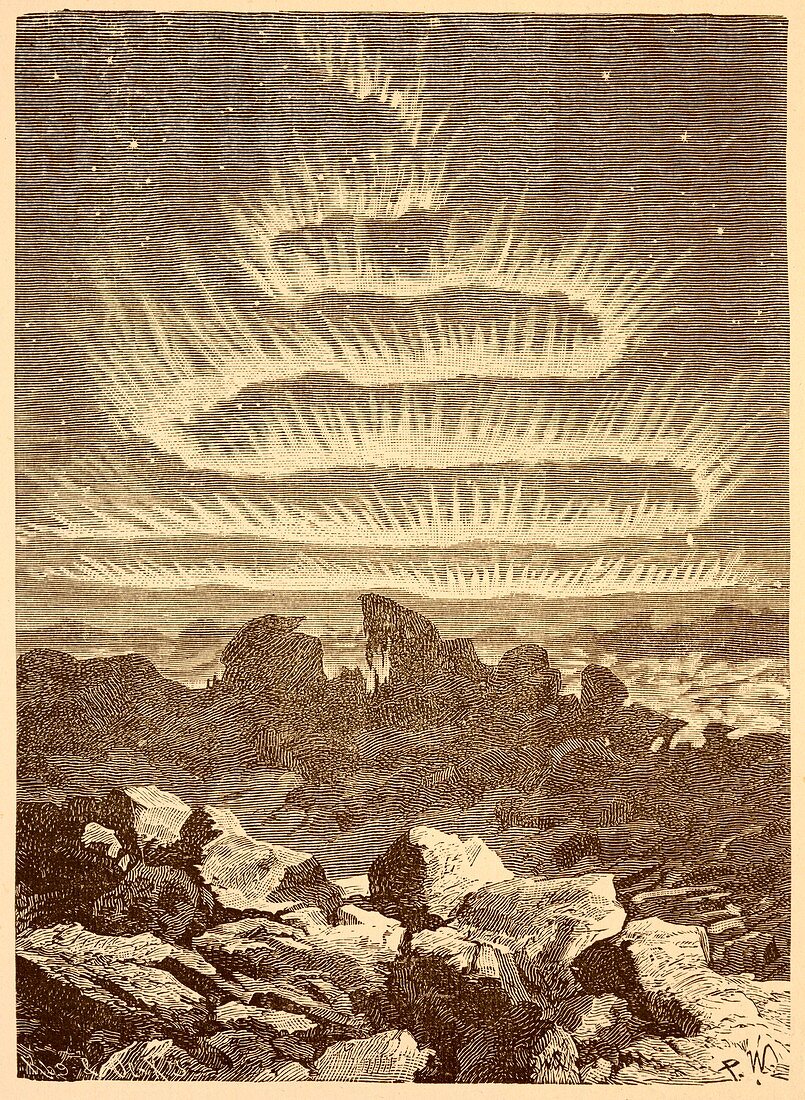 Aurora Borealis 19th century engraving
