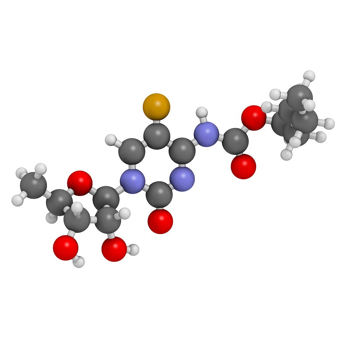 Capecitabine cancer drug molecule