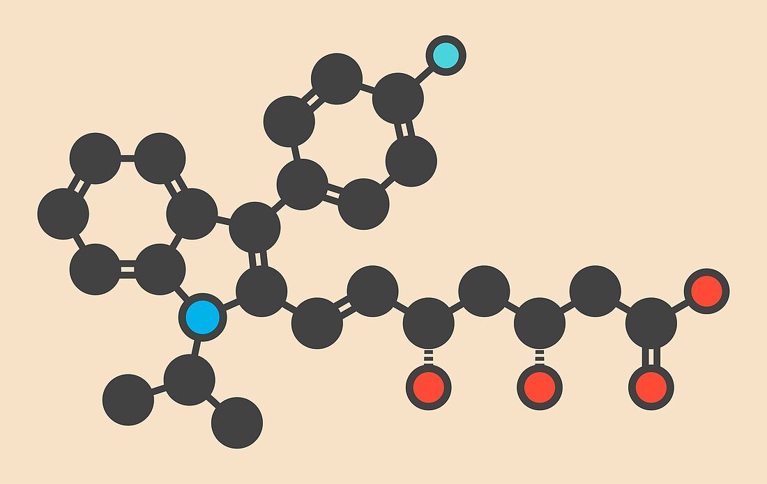Fluvastatin drug molecule
