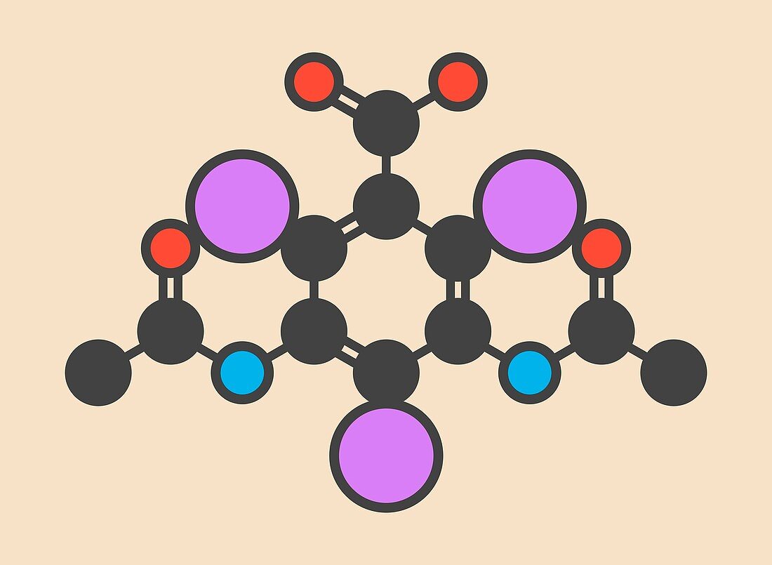 Diatrizoic acid contrast agent molecule