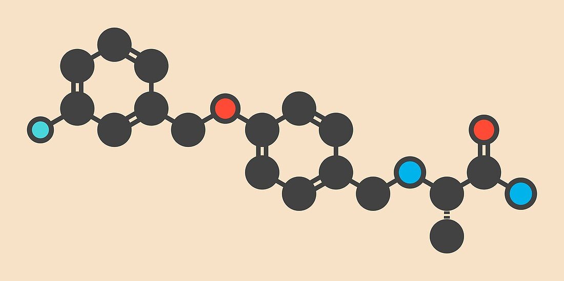 Safinamide Parkinson's drug molecule