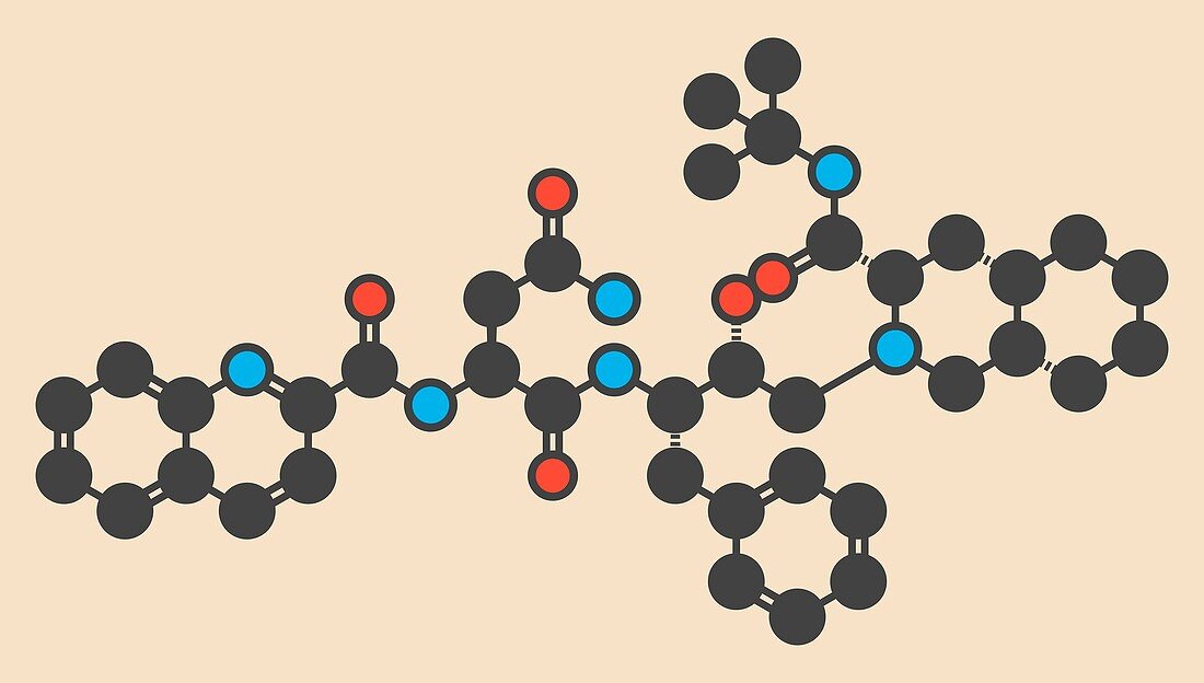 Saquinavir HIV drug molecule