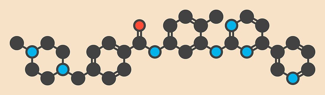 Imatinib cancer drug molecule