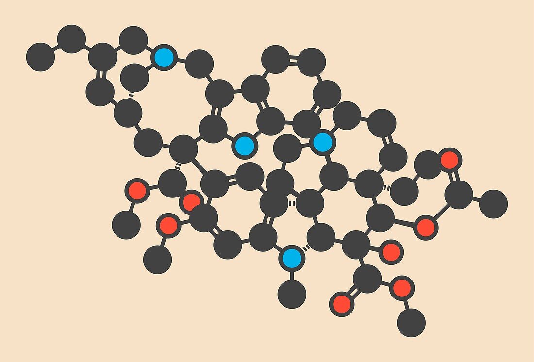 Vinorelbine cancer drug molecule