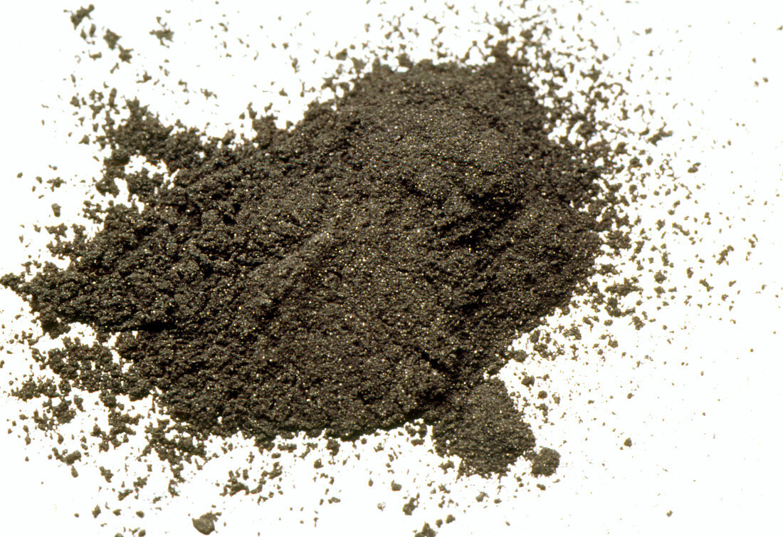 View of a pile of carbon powder