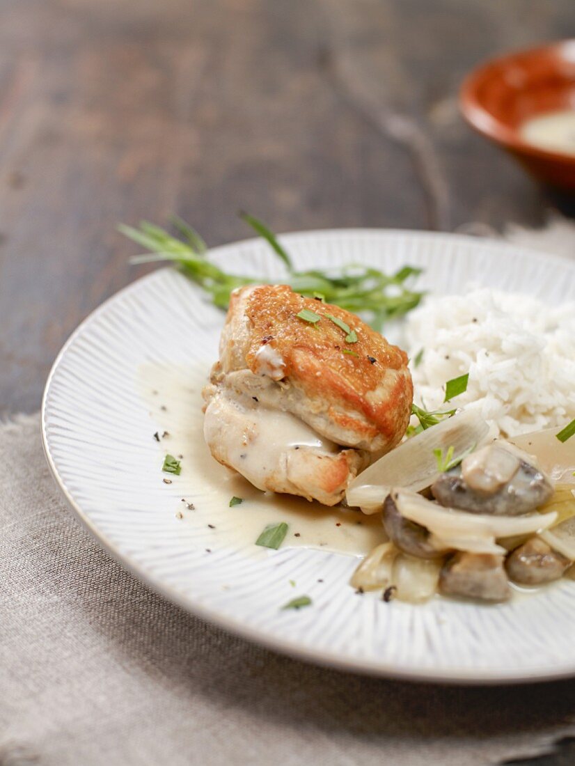 Riesling chicken with mushrooms