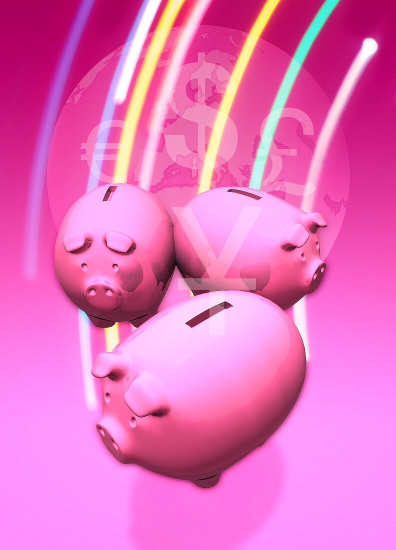 Piggy banks,illustration