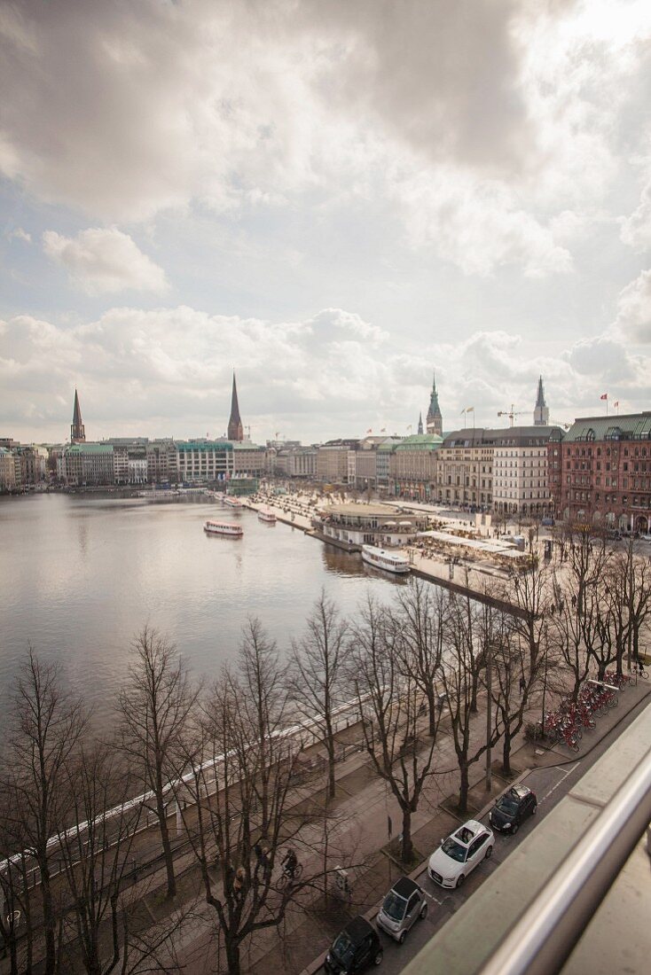 A view from the Four Seasons Hotel Hamburg of the Inner Alster