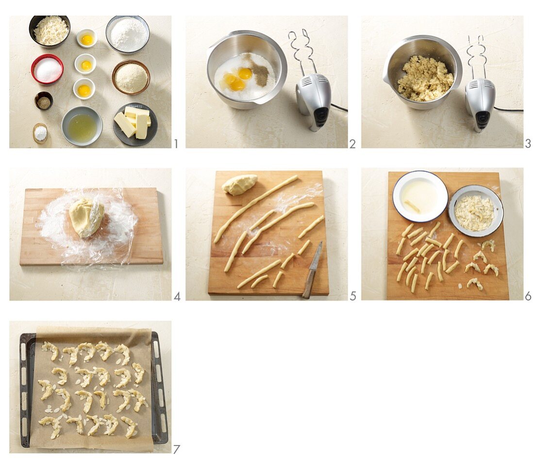 Almond biscuits being made