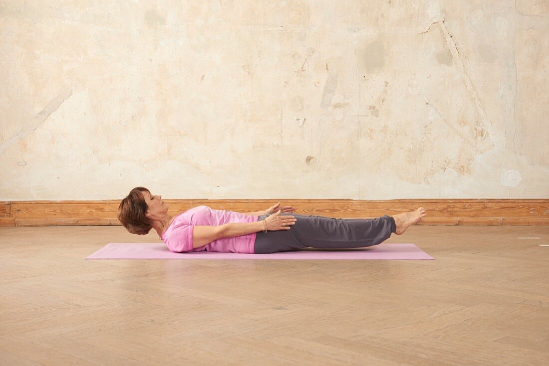 Stretched position (yoga), on the mat
