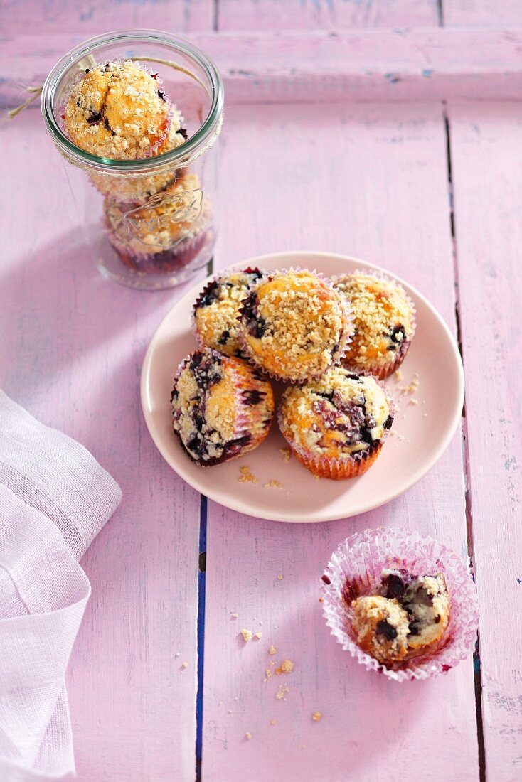 Blueberry muffins with sprinkles