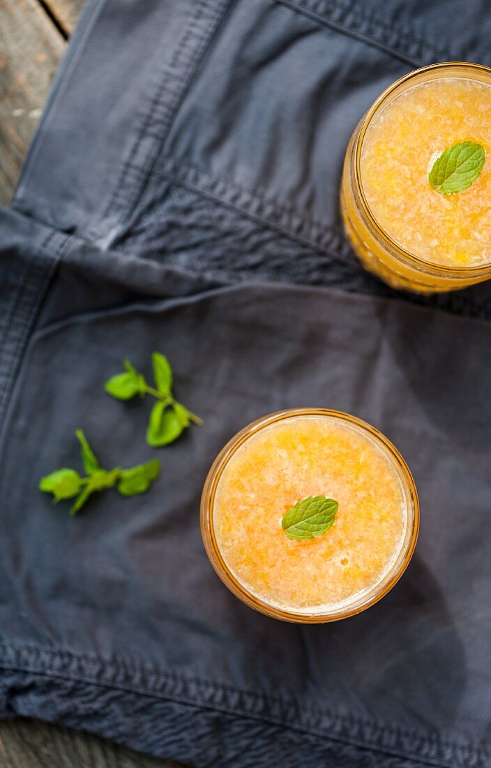 Citrus fruit juice made with oranges, grapefruit, lemon and mint