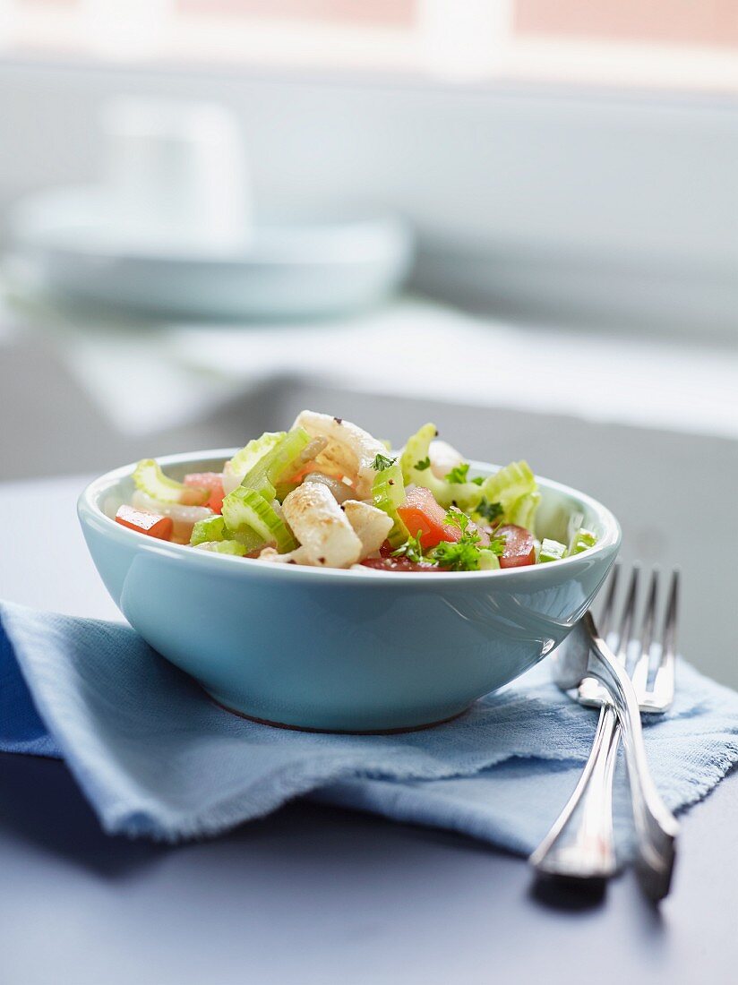 White beans with squid and celery