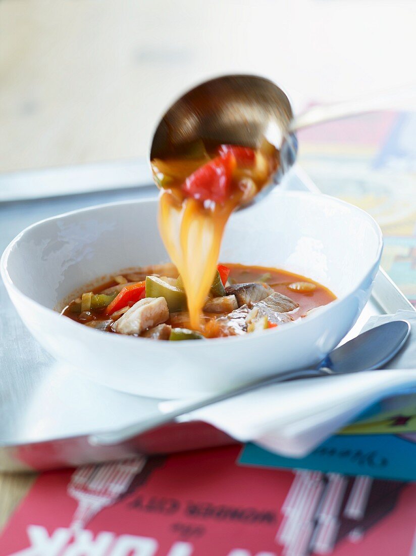 Carp soup with peppers