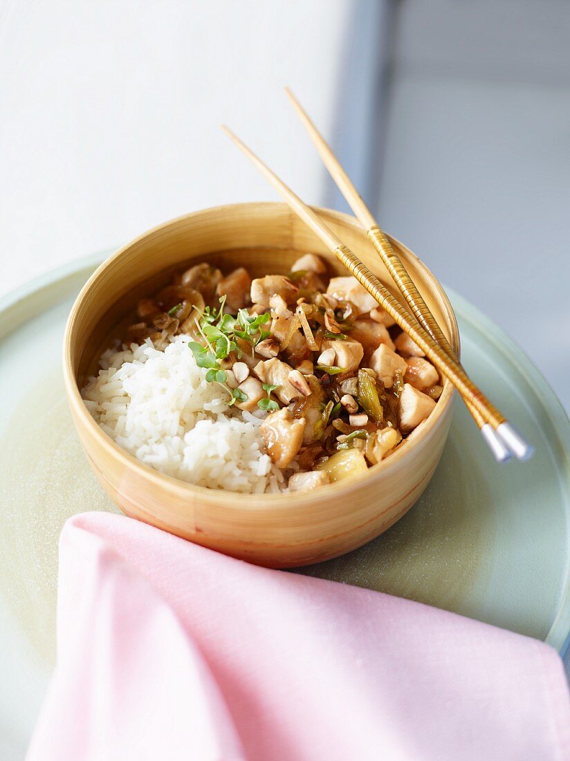 Chicken ragout with rice (Asia)