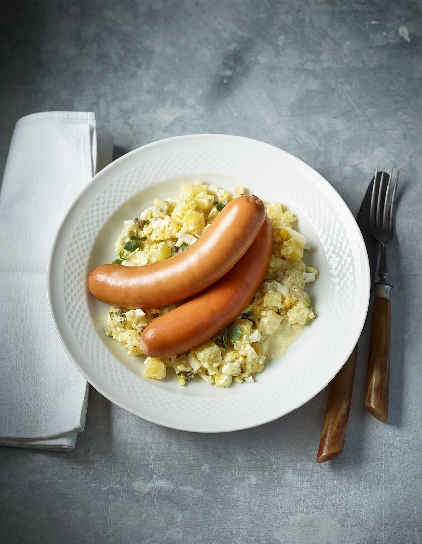 Sauerländer sausages with potato salad