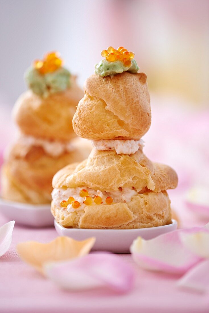 Religieuse (profiterole filled with cream, France)