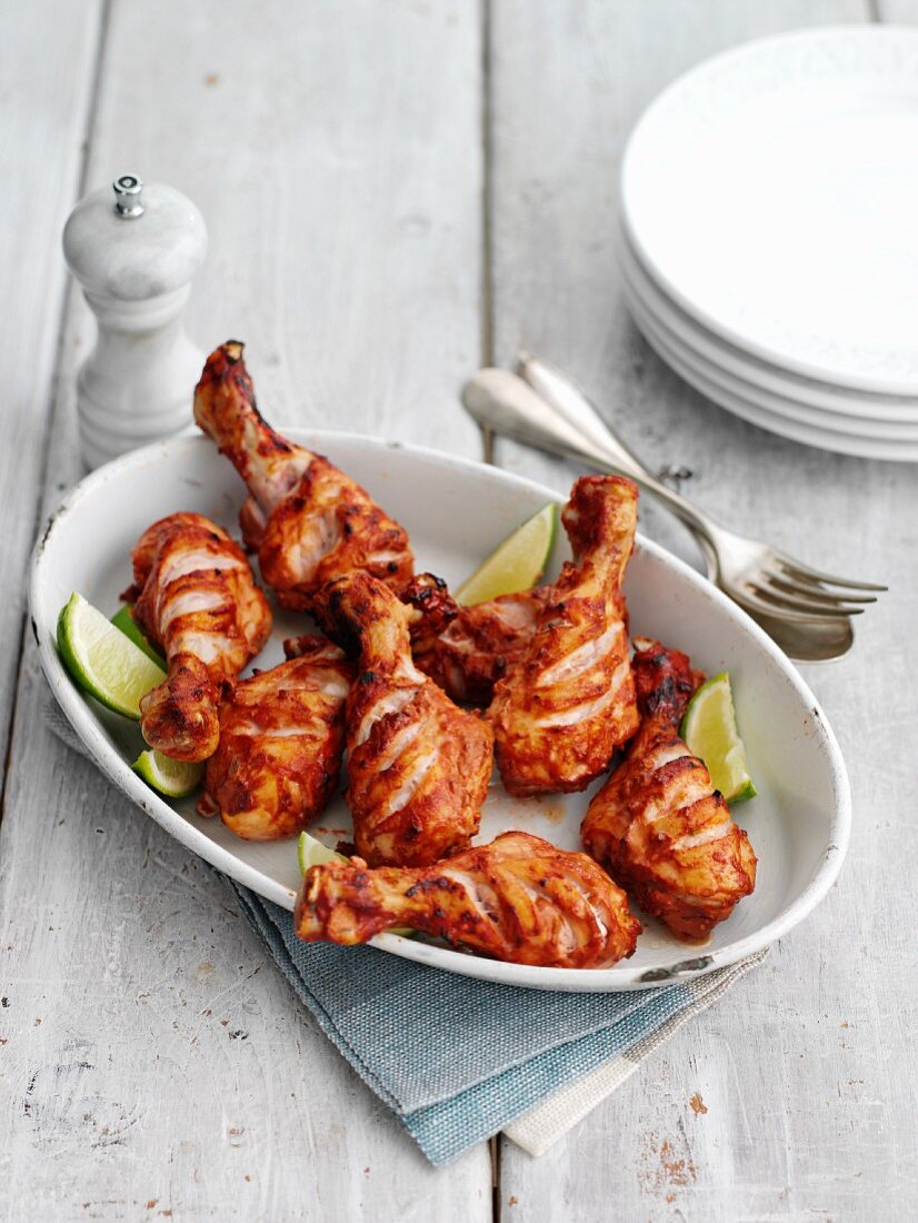Spicy chicken drumsticks with lime