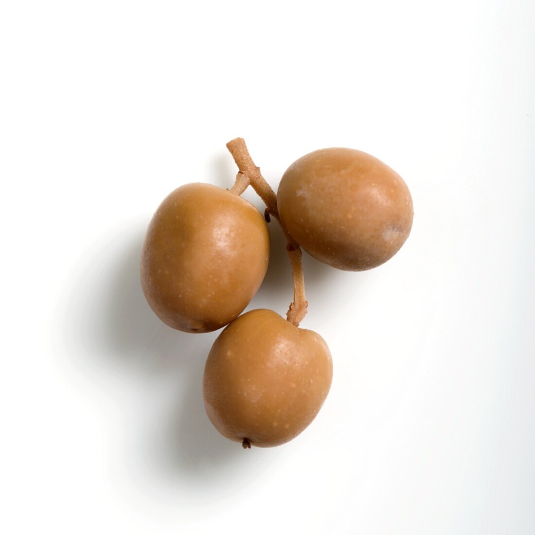 Three Spanish Albequina olives