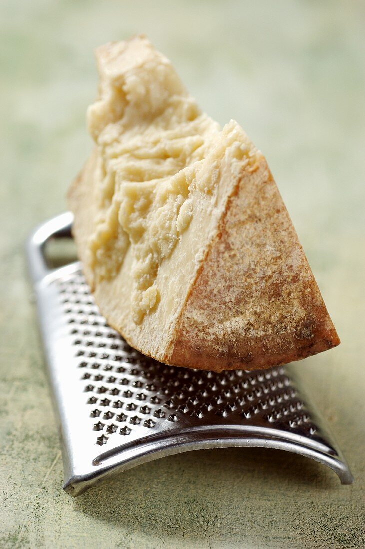 Hard goat's cheese on a grater