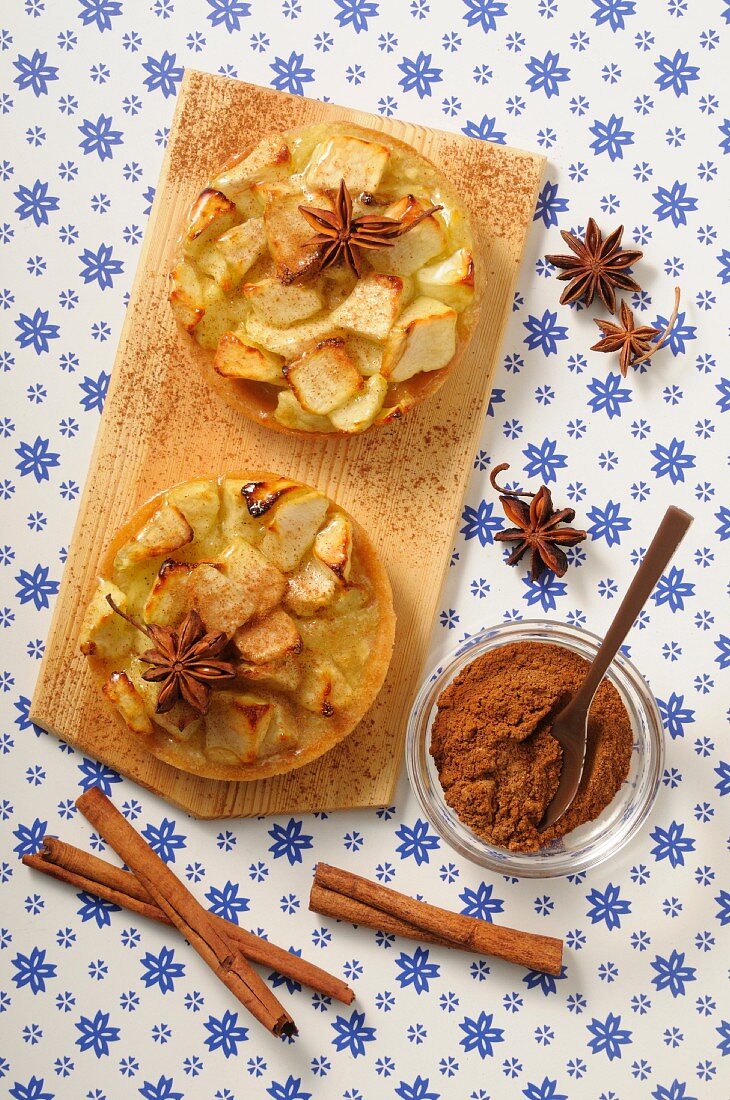 Apple tartlets with star anise and cinnamon