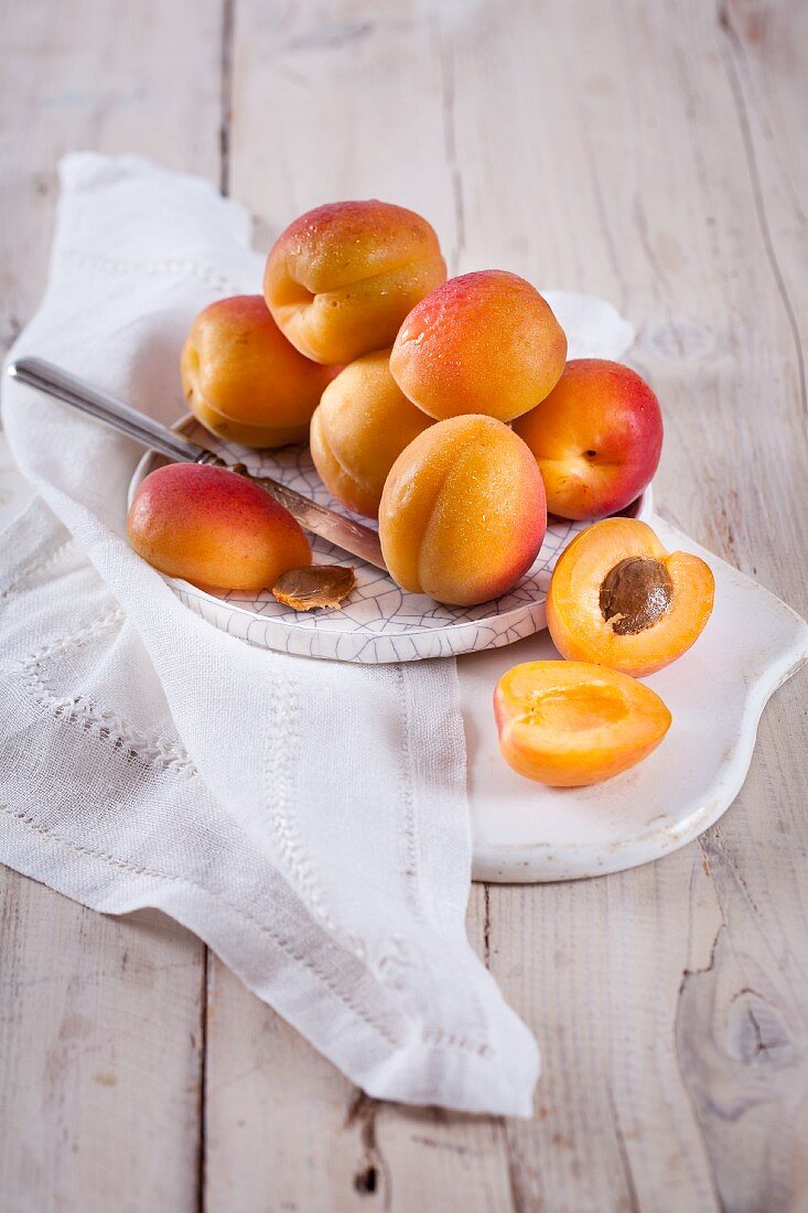 Apricots, whole and halved