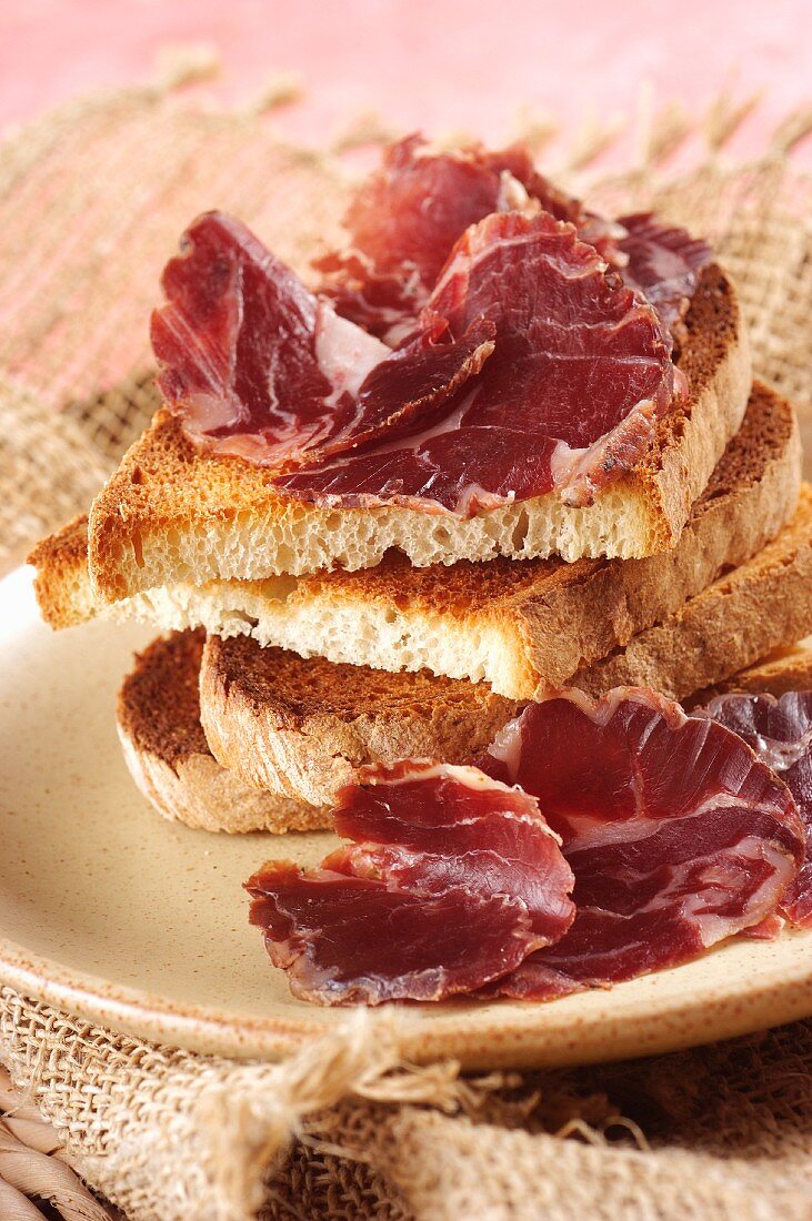 Prosciutto di pecora (mutton ham from Sardinia, Italy)