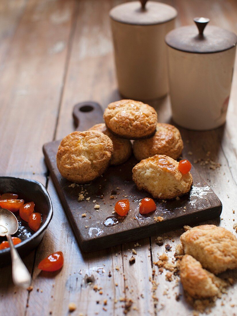 American biscuits with candied cherries