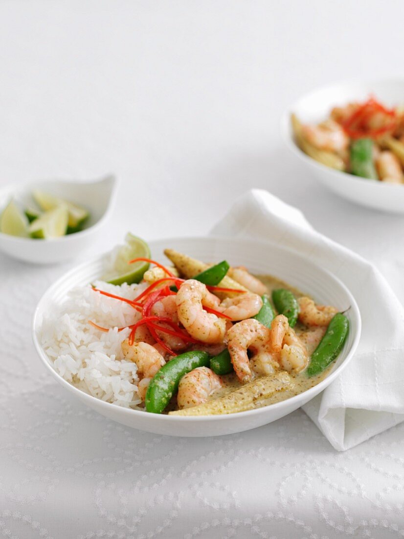 Prawn curry with rice (Thailand)