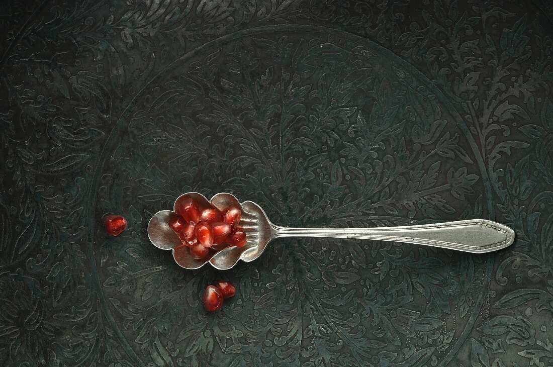 Spoonful of pomegranate seeds