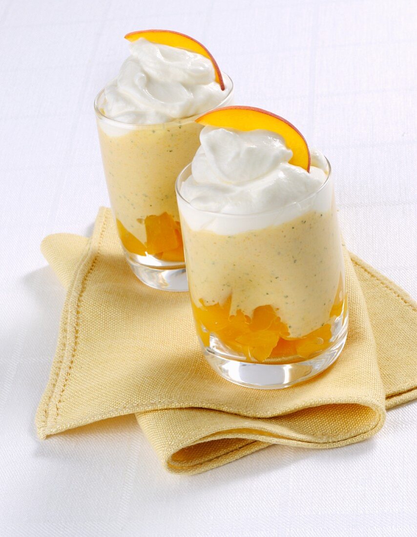 Peach mousse with cream