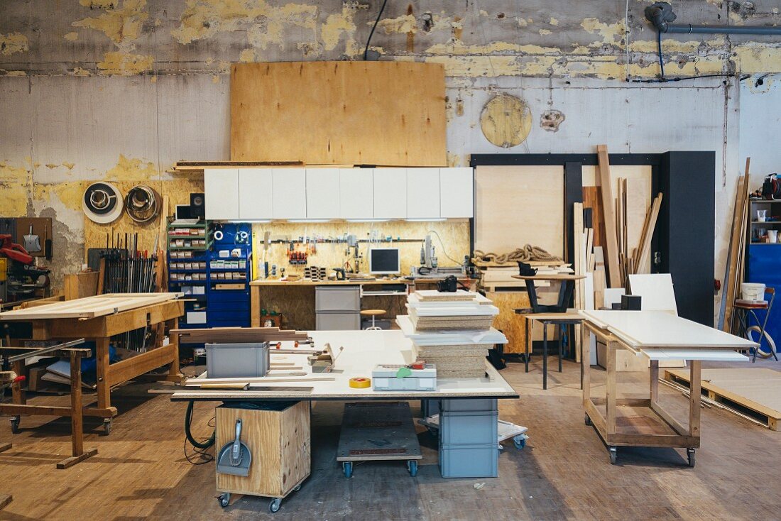 Interior of a carpenter's workshop