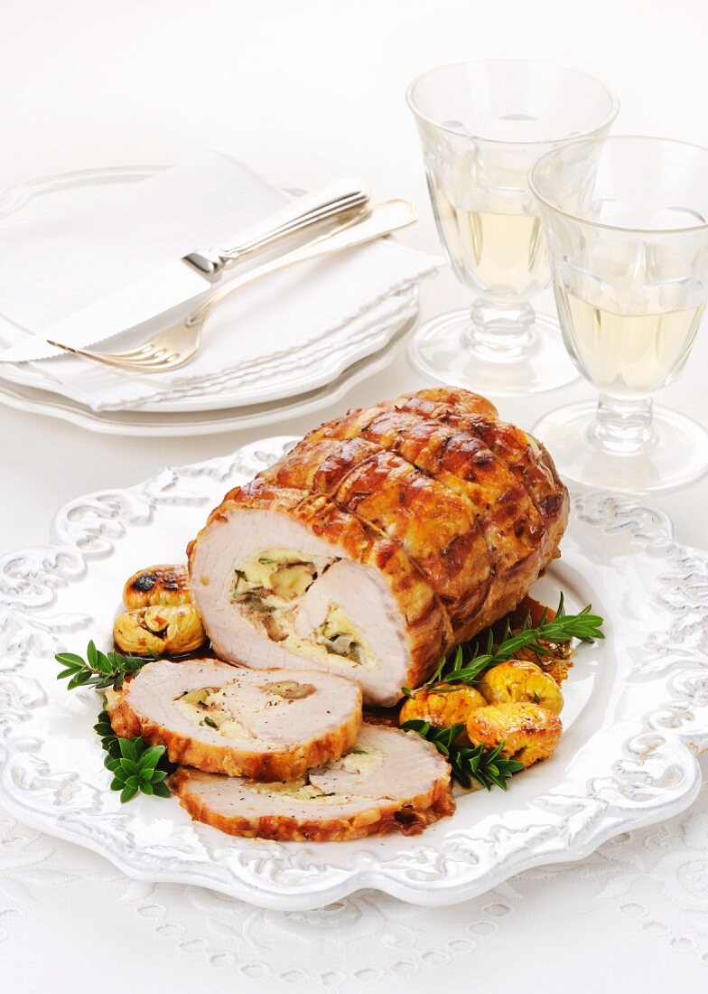 Pork roulade with a chestnut filling